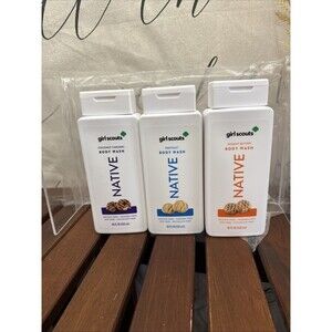 3 NEW RARE Native 18oz GIRL SCOUTS  Body Wash Limited Edition Coconut caramel